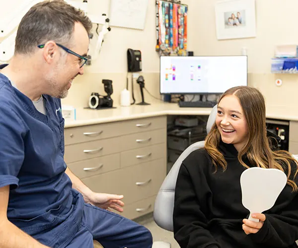 Talking through treatment at our Mt Eliza practice